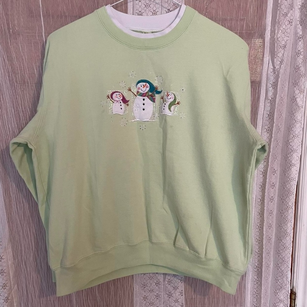 Mint Green Snowman Sweatshirt